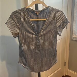 Pilcro/ Anthropology Metallic Top
